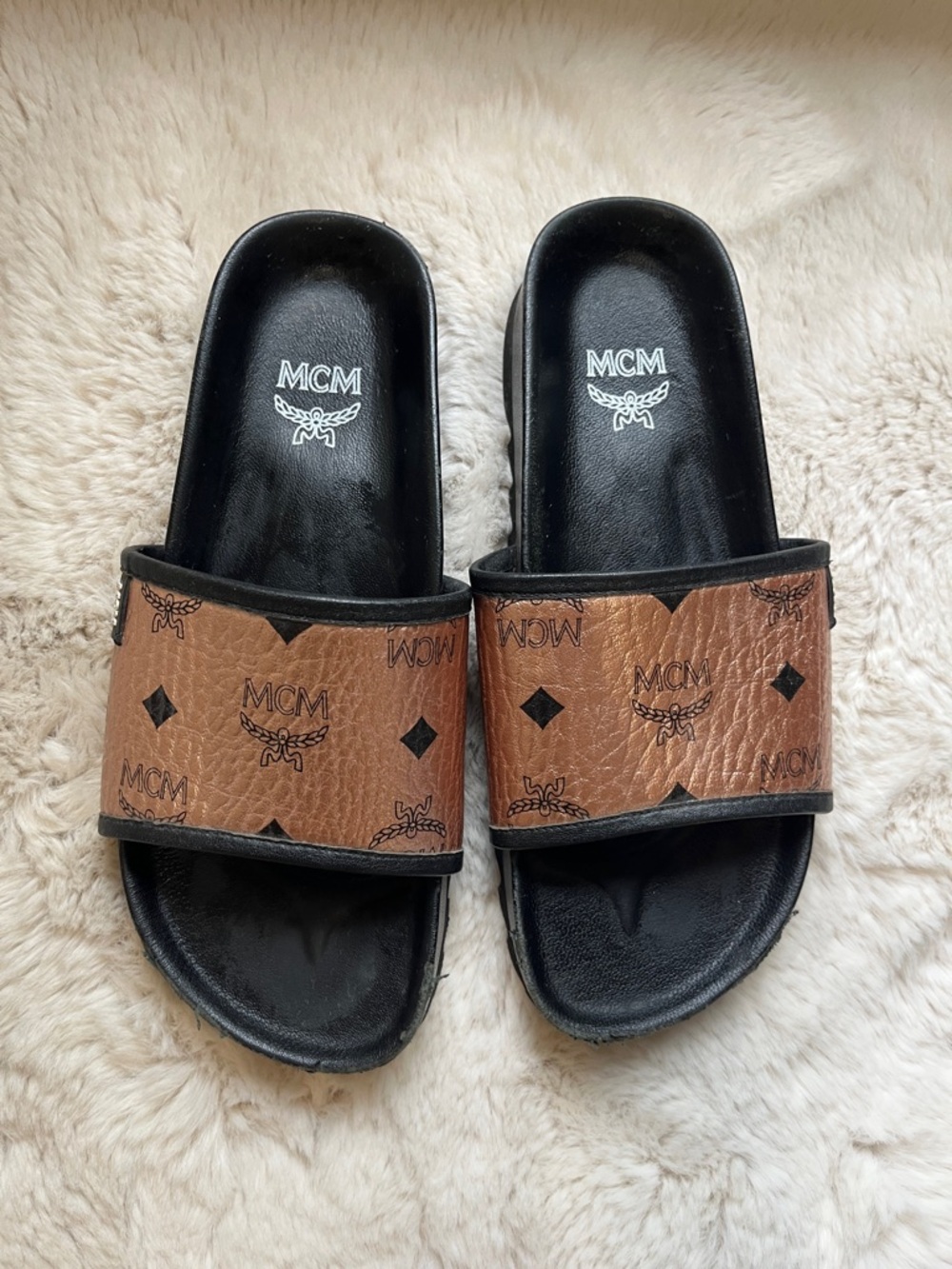 Mcm logo slides sandals Size 38